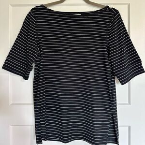 Madewell Black and White Striped Short Sleeve Tee